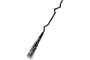 AMSCAN Suit Yourself Black Twig Crooked Witch Broom, Lightweight Plastic and Wood Prop, 40" Long with Zig-Zag Design