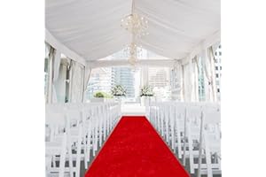 FANPROMS Red Carpet Runners 5x15 FT Wedding Aisle Runner for Ceremony Velvet Wedding Aisle Runner Red Carpet Runners Party Decorations Modern Aisles Rug for Banquet Weddings Ceremony Aisles Indoor