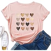 Womens Valentine Shirts Love Heart Graphic Tee T Shirts Teen Girls Cute Graphic T Shirts Tee Top