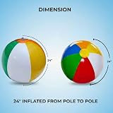 SHATCHI 24 Inch Inflatable Rainbow Beach Ball Multicolor Pool Toy view 3