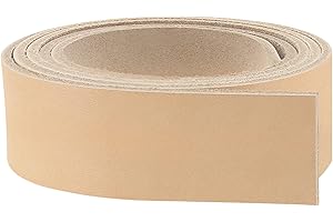ELW Belt Blanks Strips/Straps 8/9 oz. (3.2-3.6mm) Thickness Size 1-1/2"x50" Full Grain Import Natural Cowhide Vegetable Tanne