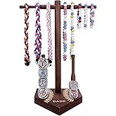 FYFLED Baseball Drip Necklace Holder - Wooden Baseball Ring Bracelets Display Holder, Baseball Softball Gifts For Boys Girls, Baseball Accessories Decor, Championship Ring Organizer Jewelry Holder