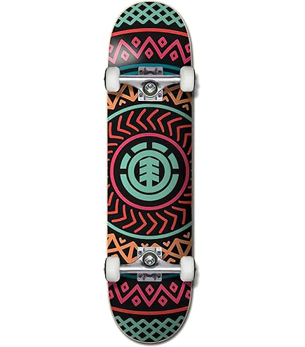 Element Hatched Skateboard Complete Sz 8in White/Gold, Skateboards