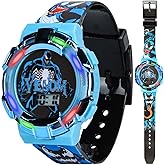 Marvel Venom Kids Watch – Light-Up Bezel with Rotating Lights, LCD Display, Easy-to-Read, Adjustable Plastic Strap – Perfect for Boys and Girls