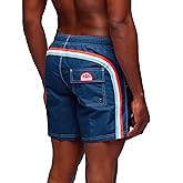 SUNDEK Mens Elastic Waist Boardshort, Swim Trunks 16" Length 7.5" Inseam