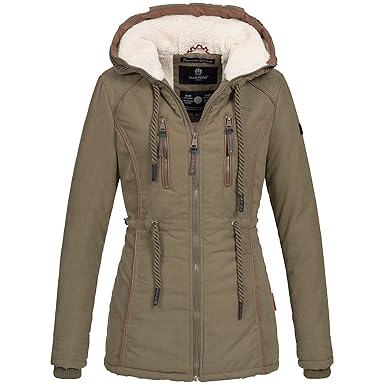 Marikoo MAIGLÖCKCHEN Damen Jacke Parka Mantel Winterjacke warm gefüttert Teddyfell XS-XXL 6-Farben