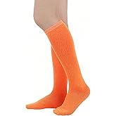 Yoblink Orange Knee High Socks for Women,Orange Long Socks,Novelty Halloween Sock