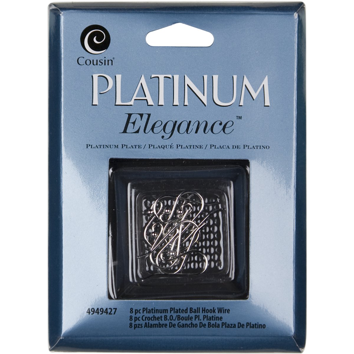 Amazon.com: Cousin Jewelry Basics Platinum Plate Ball Hook Wire, 8-piece