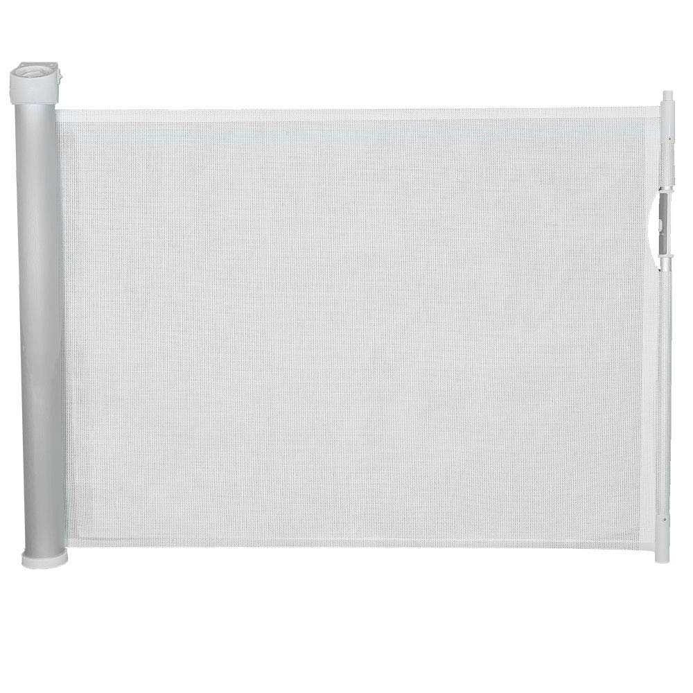 Callowesse Omni Retractable Safety Gate 0-130cm, Roller Blind Style Stair or Door Gate for Baby or Pet, Easy One Handed Open Close, Secure Lock, Strong Mesh Material, White, Narrow or Wide Openings