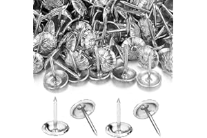 500Pcs Upholstery Tacks, BetterJonny Decorative Furniture Nails Pins Silvery Metal Thumb Tacks for Upholstered Furniture Cork