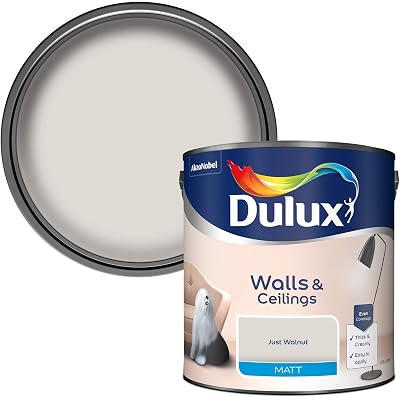 Dulux Matt Emulsion Paint For Walls And Ceilings Just Walnut 2.5 Litres