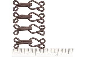 SECRET FOR LONGEVITY 4 x Brown Large Covered Hooks & Eye Sewing Closure for Fur Coat Jacket Cape Stole Bracelet Jewelry Books Crafts and More