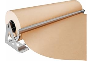 DIY Crew 36 Inch Paper Roll Dispenser and Cutter - Heavy-Duty Wall Mountable, Non Slip Tabletop - Kraft, Freezer, Butcher Paper - Up to 1000ft Rolls