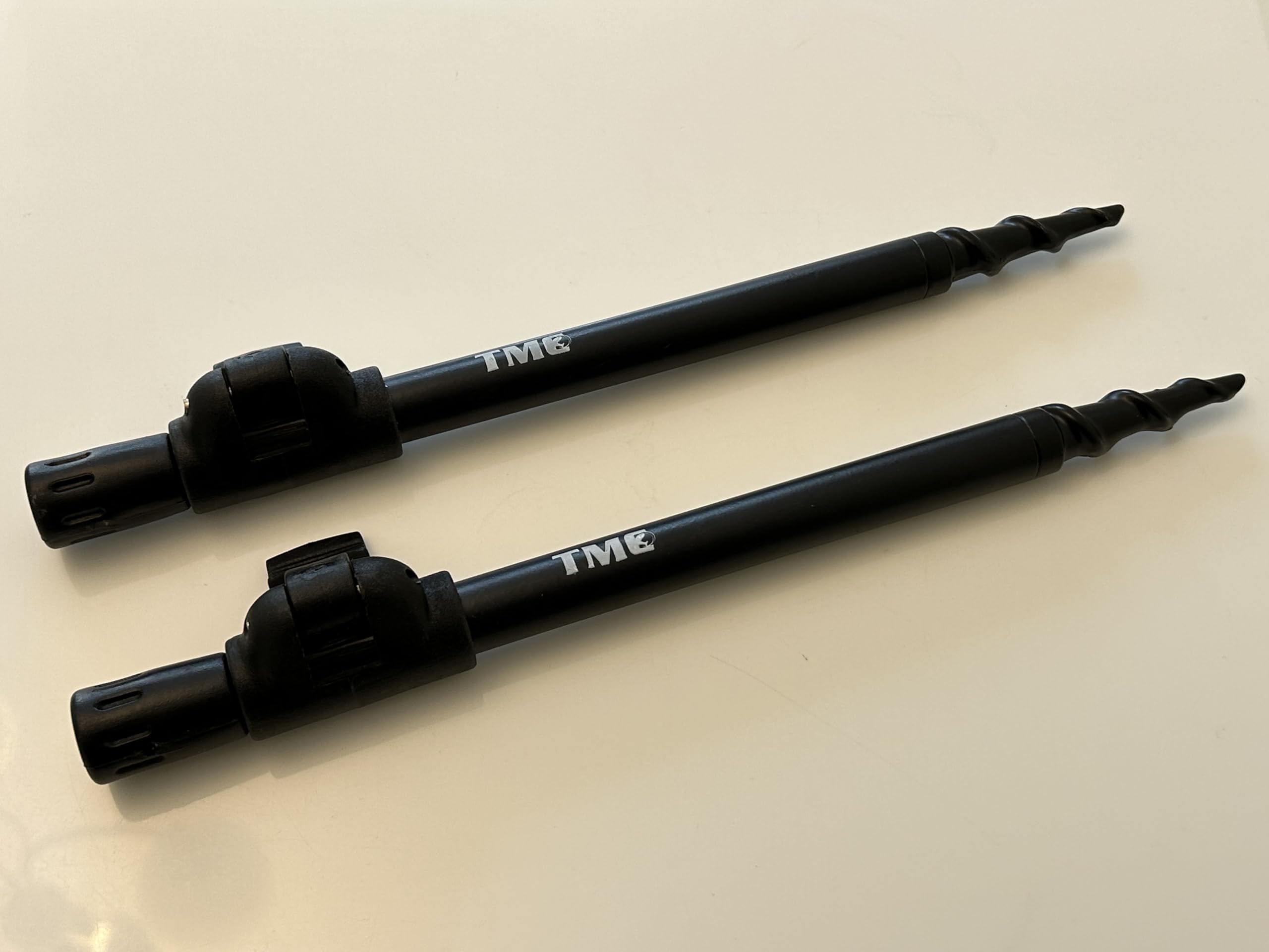 TMC 2 x Fishing Spiral Point Easy Screw Banksticks 25cm-45cm. 16mm diameter, clamp