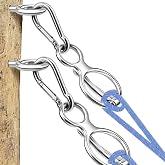 HDYEGY 2pcs Horse Tie Ring, Heavy Duty Stainless Steel Tie Ring Horse Training Equipment with Eye Bolt,Quick snap,Humane and Safe Tie Way