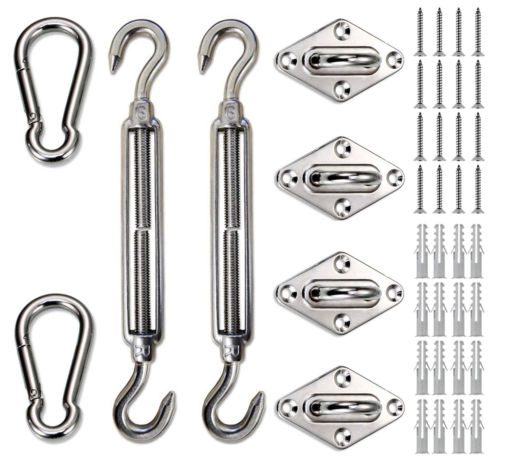 LOVE STORY Hardware Kit 6 Inches 316 Stainless Steel for Rectangle and Square Sun Shade Sail Installation
