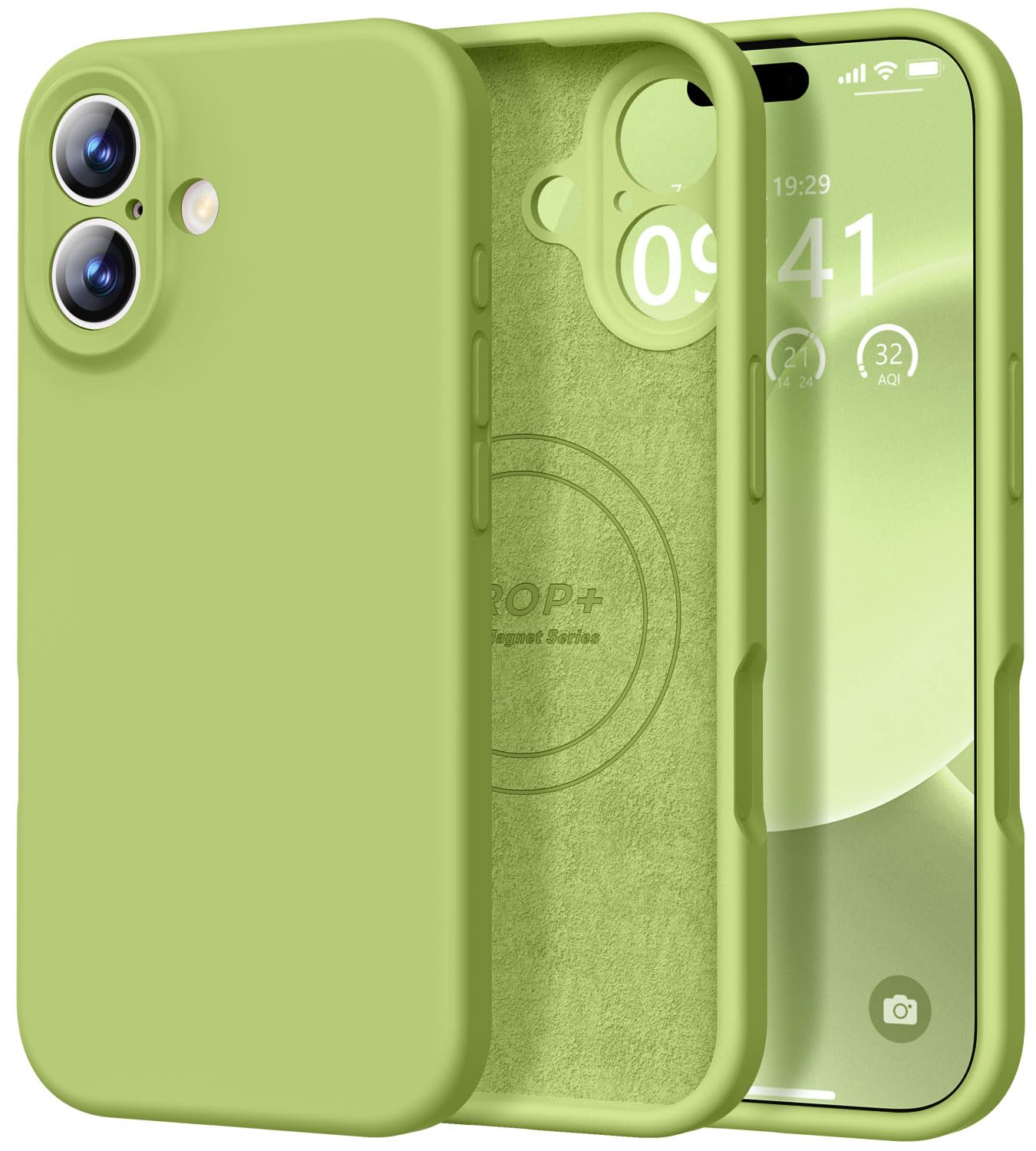 Photo 1 of Vooii Magnetic for iPhone 17 Case, Compatible with Magsafe (Premium Liquid Silicone) (Integrated Camera Control Button) Full Body Protective Anti-Scratch Microfiber Lining 6.3", Cedar Green