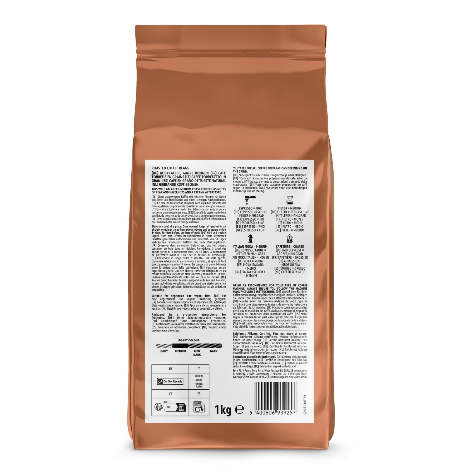 by Amazon Espresso Crema Coffee Beans Strength 4 Medium Strong Roasted Coffee Beans, 1kg 5