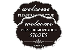 Please Remove Your Shoes Signs,2 Pack RAMIEYOO Designer Sign,Please Take Shoes Off Sign, No Shoes House Sign Please,Acrylic (Black)