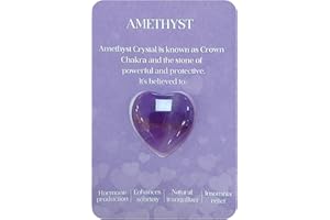 Amethyst Hearts Crystals and Yoga Gems, Quartz Crystals Hearts Set Rose Quartz Heart-Shaped Crystal Polished Gemstones for De