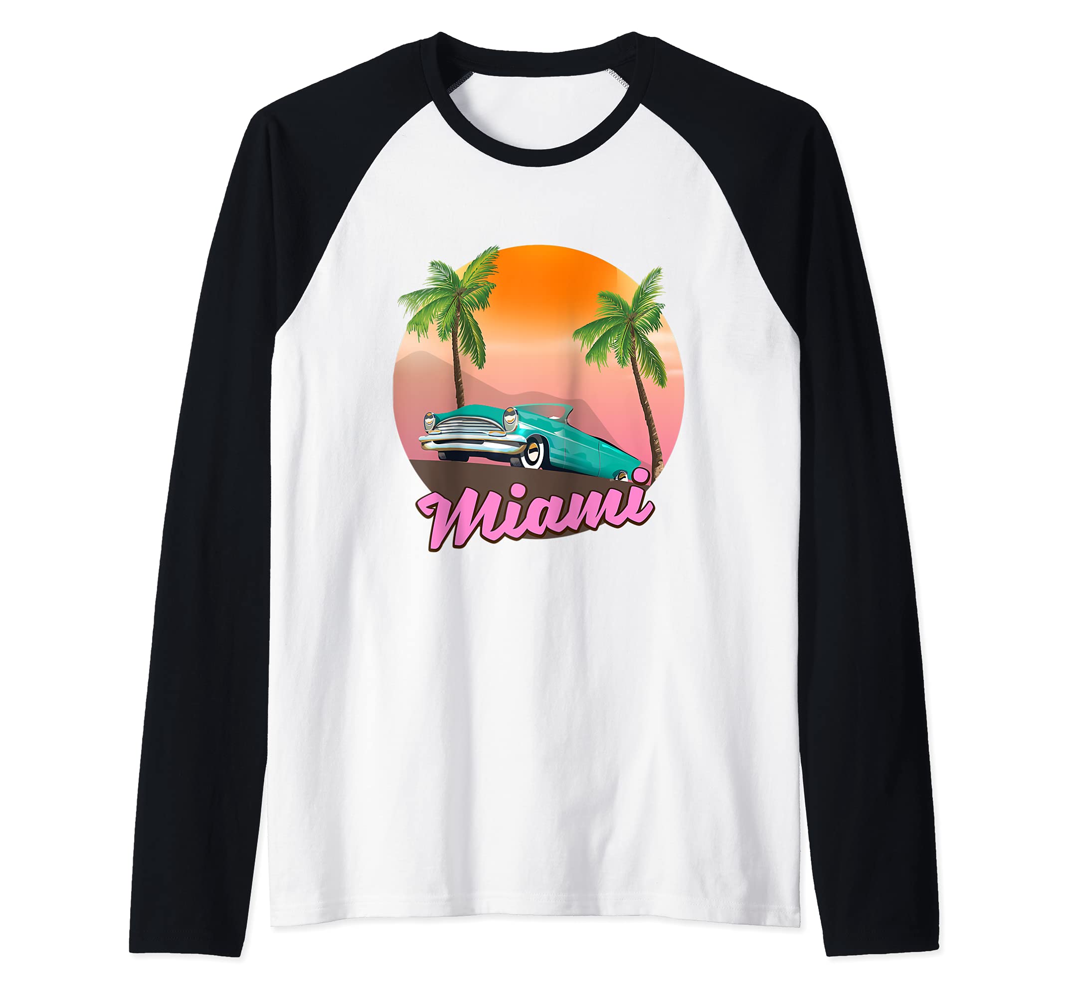 Miami Supercar Raglan Baseball Tee