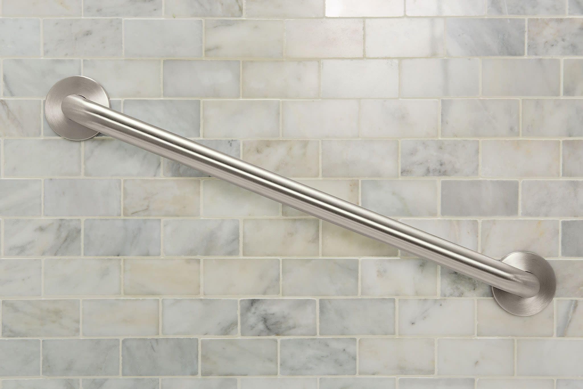Moen Home Care Bathroom Safety 24 Inch Stainless Steel Handicap Grab Bar for Bathtub and Shower, Heavy Duty Handle, Elderly Assistance Product with Concealed Screws, 8724