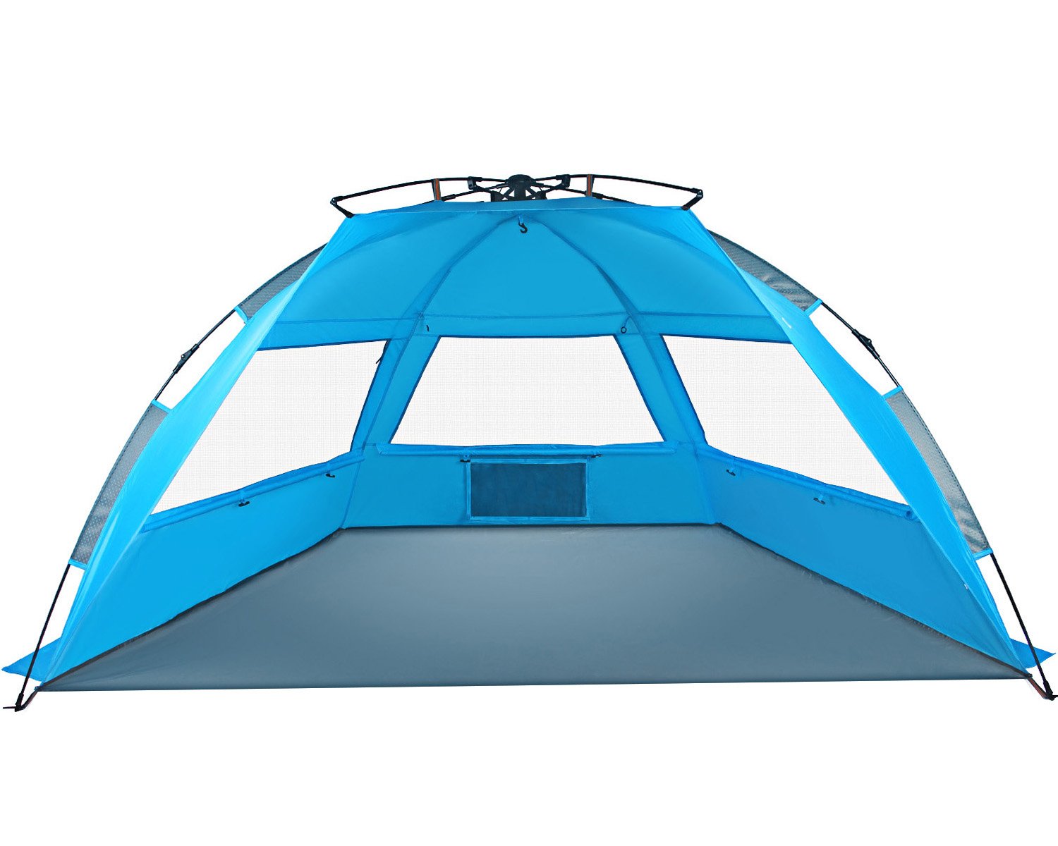 Tagvo Pop Up Beach Tent Sun Shelter Easy Set Up Tear Down, Fiberglass Frame Lightweight 4.7lb Compact Instant Beach Canopy, UPF 50+ Sun Protection 3 Zipper Screen Windows Ventilation Easy Up Sun Shade