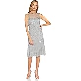 Adrianna Papell Women's Beaded Tea Length Dress