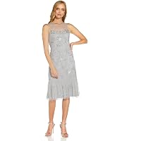 knee length dresses for ladies Adrianna Papell Off-Shoulder Lace Ruffle Gown
