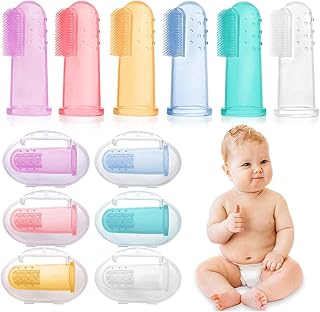 6 Stück Fingerzahnbürste baby, Baby Zahnbürsten, Säugling Zahnbürsten, Children Toothbrush - hochwertige, weiche BPA-freie Borsten - mit Aufbewahrungsbox (color)