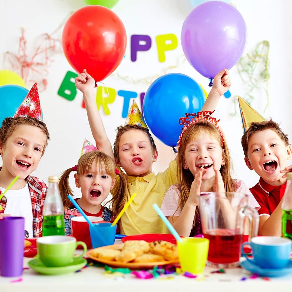 Premium 100 Balloons, Latex Party Helium Colored Balloons, 10 Assorted Colors 12 Inch Rainbow Colorful Balloons Bulk Pack for Birthday Parties Supplies and Arch Decoration: Health & Personal Care