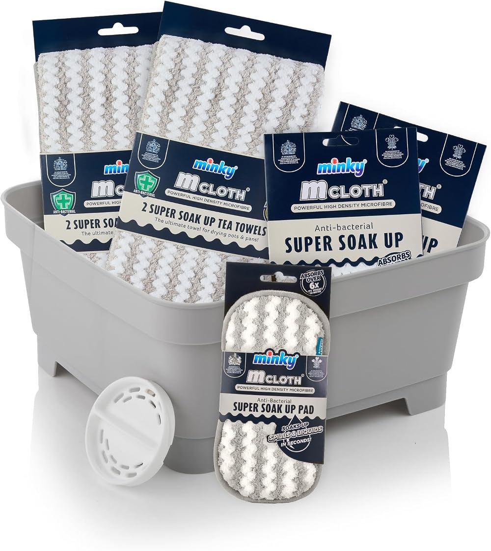 Minky Super Soak Up Bundle Kitchen Cloths Pads Towels Washing Up Bowl