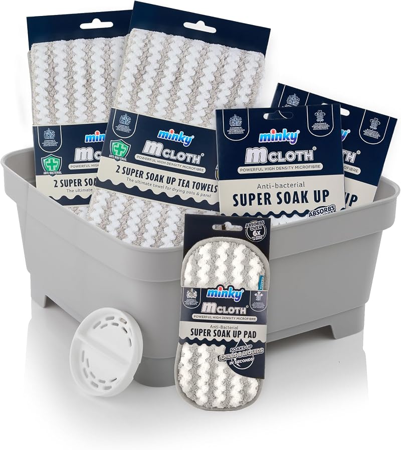 Minky Super Soak Up Bundle Kitchen Cloths Pads Towels Washing Up Bowl