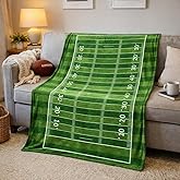 WFGUO Football Field Blanket, 40" x 50" Lightweight Green Lawn Throw, Gifts for Football Boys, Men