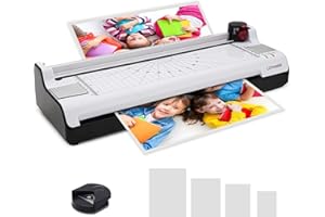 13 inch Wide Laminator Machine with 200 Pouches, 11x17 Thermal Laminating Machine for Home Office School, A3/A4/A6 Cold & Hot