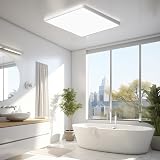 MLOQI 36W Ceiling Light 5000K Daylight White IP44 Thin Square LED Fixture