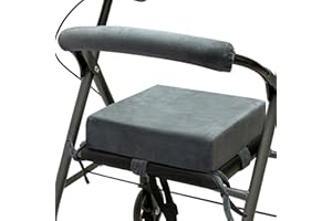 VGLCBBSTS Walker Seat Cushion for Seniors – Memory Foam Rollator Accessory with Backrest, Washable Crystal Velvet Cover, Gift