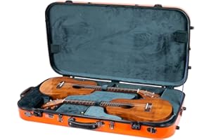 Crossrock Fiberglass Double Case for Two Tenor Ukuleles with TSA Lock-Orange (CRF2020DTUOR)
