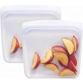 Stasher Premium Reusable Silicone Sandwich Bags, 2-Pack, Clear, 28 oz | Food-Safe Silicone, Freezer, Sous Vide, Microwave, Dishwasher, Oven Safe, Meal Prep, Lunch Container, BPA-Free, Eco-Friendly