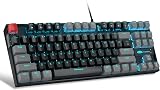 MageGee 75% Mechanical Keyboard 87 Keys Red Switch Blue LED TKL Wired