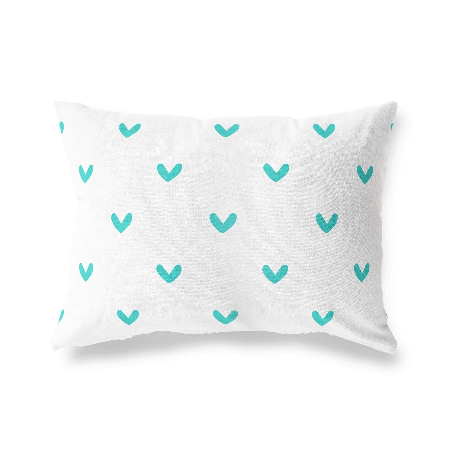 Bonamaison Decorative Cushion Cover Turquoise & White, Throw Pillow Covers, Home Decorative Pillowcases for Livingroom, Sofa, Bedroom, Size: 35x50 Cm - Designed and Manufactured in Turkey