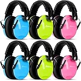 MelonArt Kids Noise Cancelling Headphones 6 Pack, Kids Ear Protection Earmuffs Child Sensory Headphones Toddler Soundproof Headphones Noise Reduction for Autism Shooting(Blue & Pink & Green)