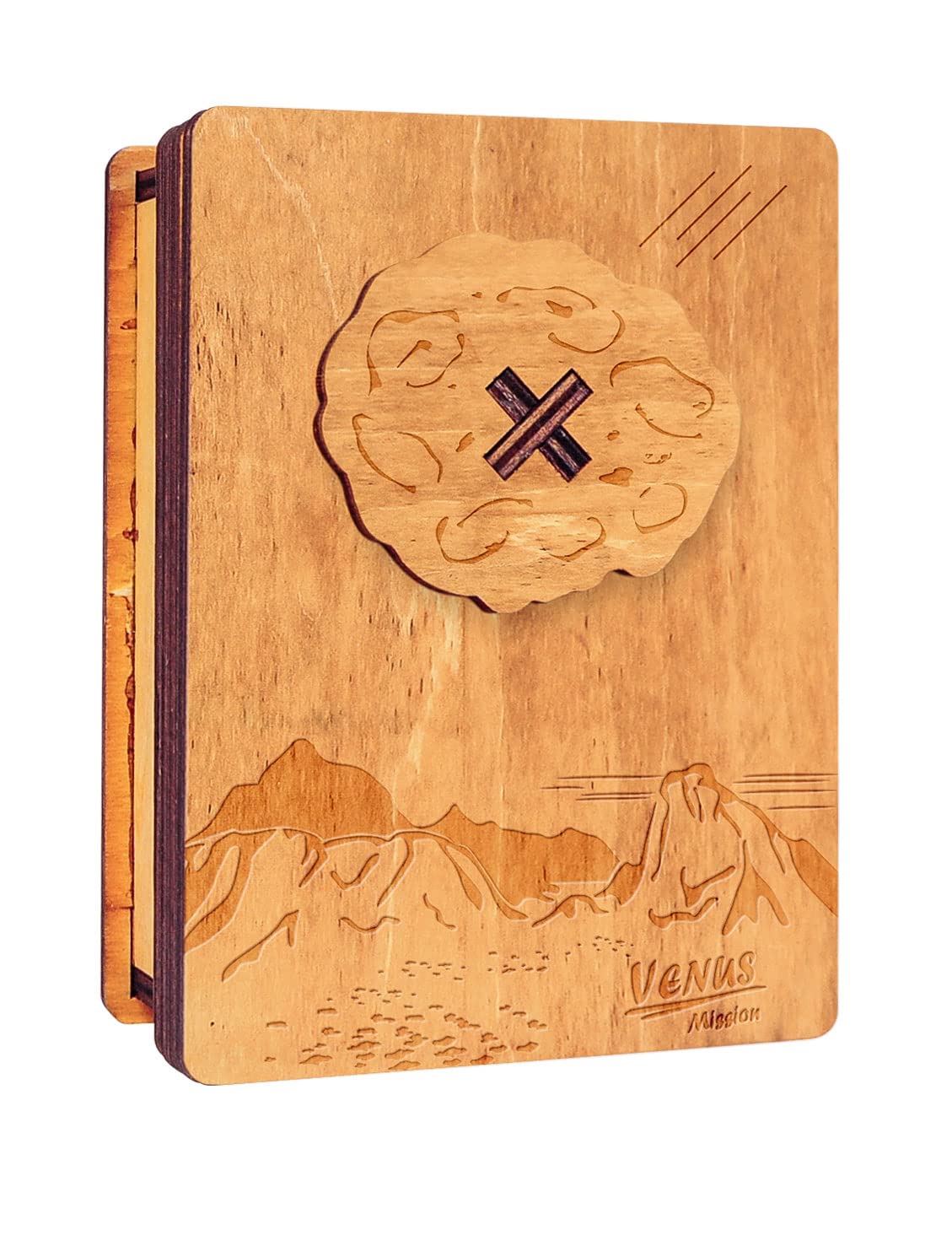 Logica Giochi Art.The Venus Mission - Wooden Brain Teaser - Secret Box - Difficulty 5/6 Incredible - Star Adventures Series