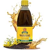 LAXMI Mustard Oil – 17 oz – Natural, Unrefined, Non-GMO, Cold Pressed - Made from Pure Mustard Seeds - Versatile for Cooking and Traditional Use