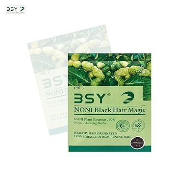 BSY Noni Black Hair Magic (20ml X 2 Sachet) | Hair Dye | Hair Colour | Hair Shampoo