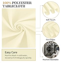 REWOMC 6 Pack Round Tablecloths - 120 Inch, Beige