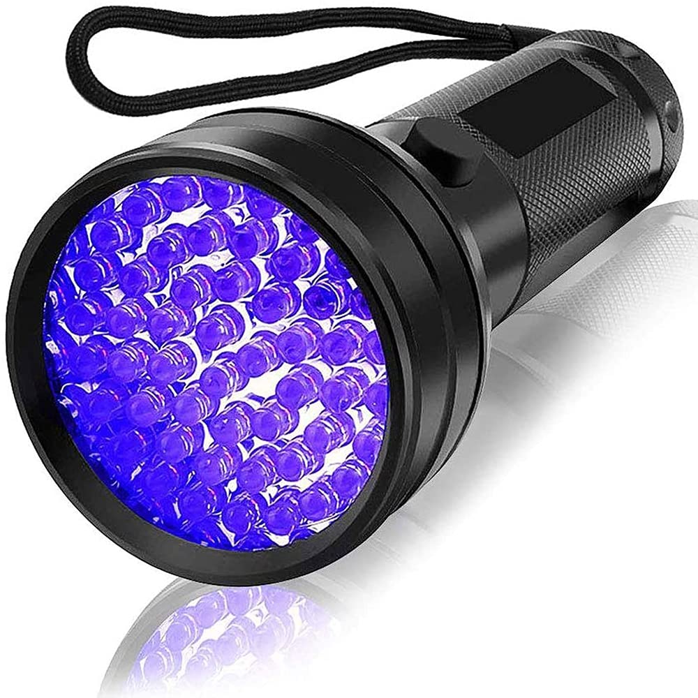 MMOBIEL - UV Flashlight with 51 LED Black Light Dog/Cat/Rabbit Urine Detector, Spot Detector, Scorpion Detector, Bed Bug, UV Glue Drying, Counterfeit Bill Detector.