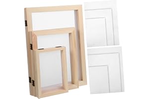 VILLFUL Double-Layer Wooden Frame Screen Kit with Mesh Sheets and Absorbent Paper for Handmade Paper Crafting 13.38X9.84 Inch