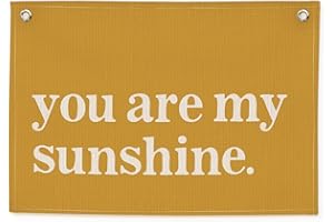 CEBTHN You Are My Sunshine Linen Wall Hanging 20x30 Inch - Yellow Canvas Banner for Summer Wall Decor, Kids Room Nursery Art, Sunflower Theme Classroom