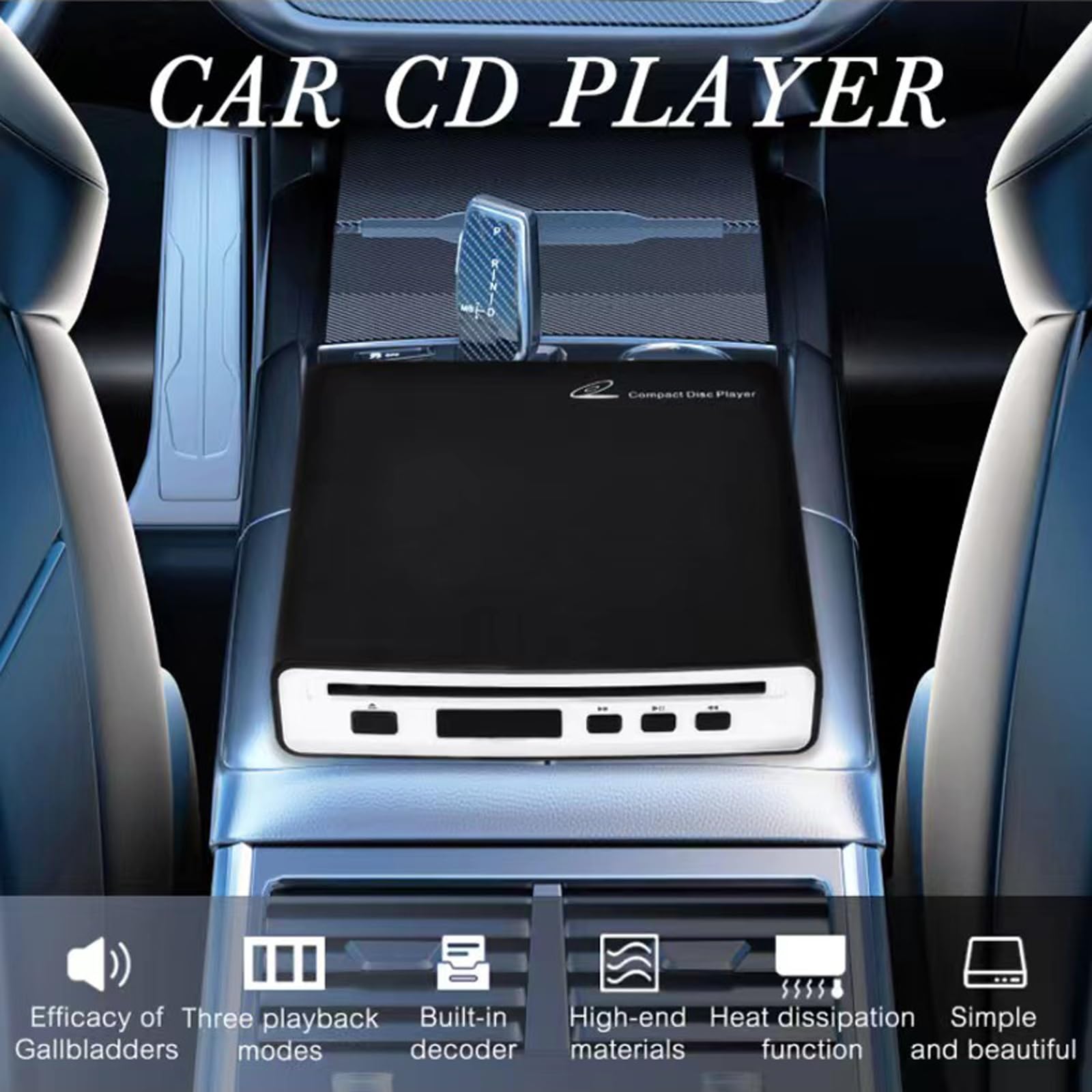 [Updated New Version] FLWLKEJI External Universal Car CD Player Vehicle CD Player,Portable CD Player for Car/TV/Laptop with USB or Type-C Port AUX Port Plug&Play and FM Transmitter Play CDs